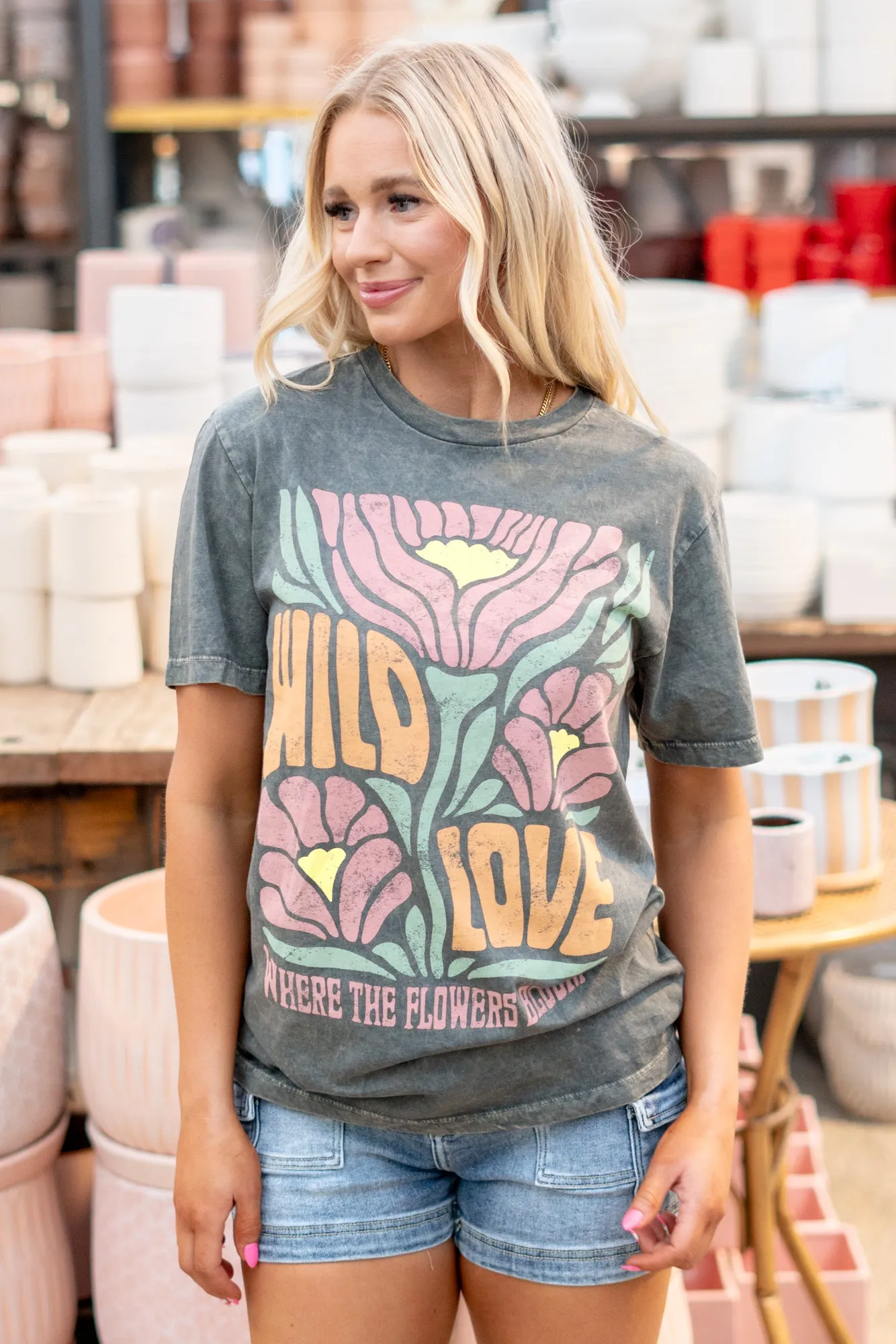 Wild Love Where The Flowers Bloom Graphic Top