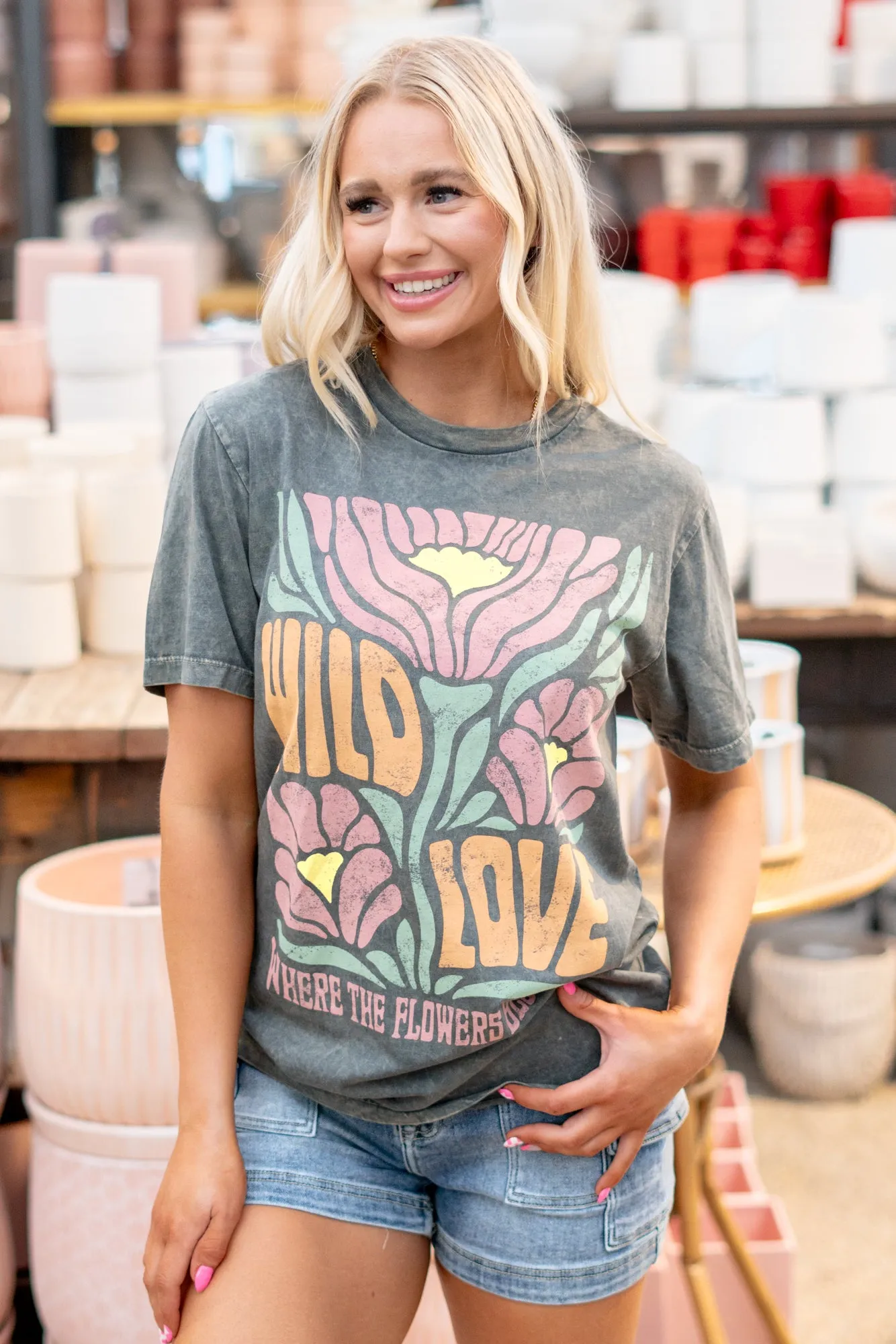Wild Love Where The Flowers Bloom Graphic Top