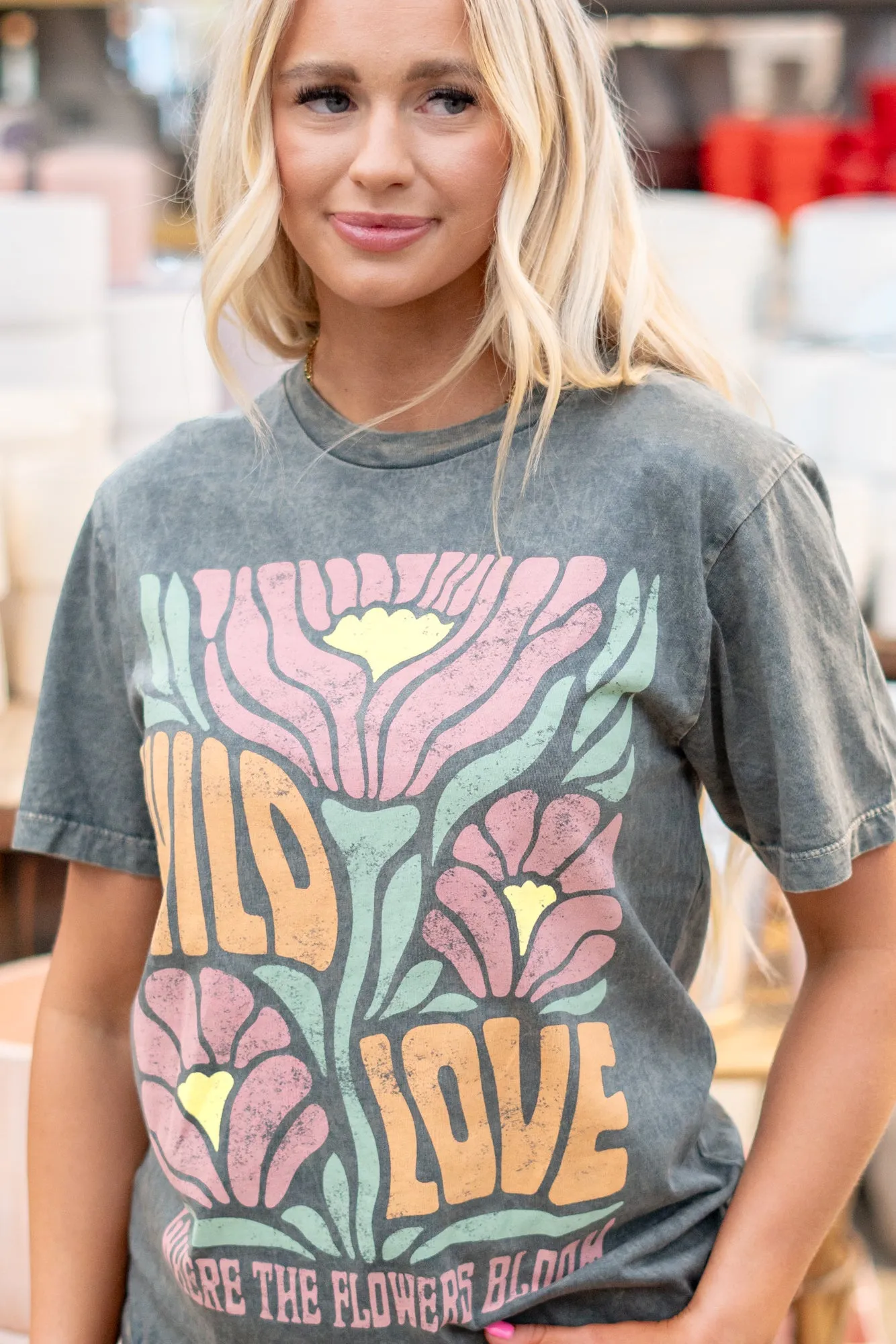 Wild Love Where The Flowers Bloom Graphic Top