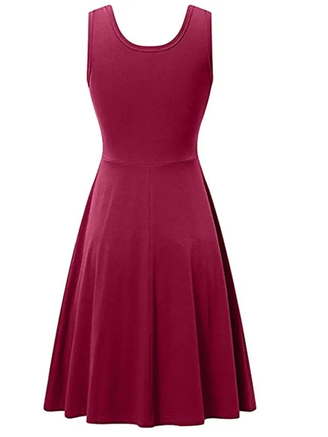 Women's Casual Dress T Shirt Dress Tee Dress Tank Dress Plain Ruched Pocket V Neck Mini Dress Basic Outdoor Daily Sleeveless Regular Fit Gray Summer Spring XXXL