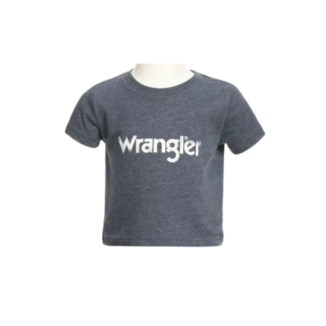 Wrangler Infant Boy's Denim Blue & White Logo Graphic Short Sleeve T-Shirt