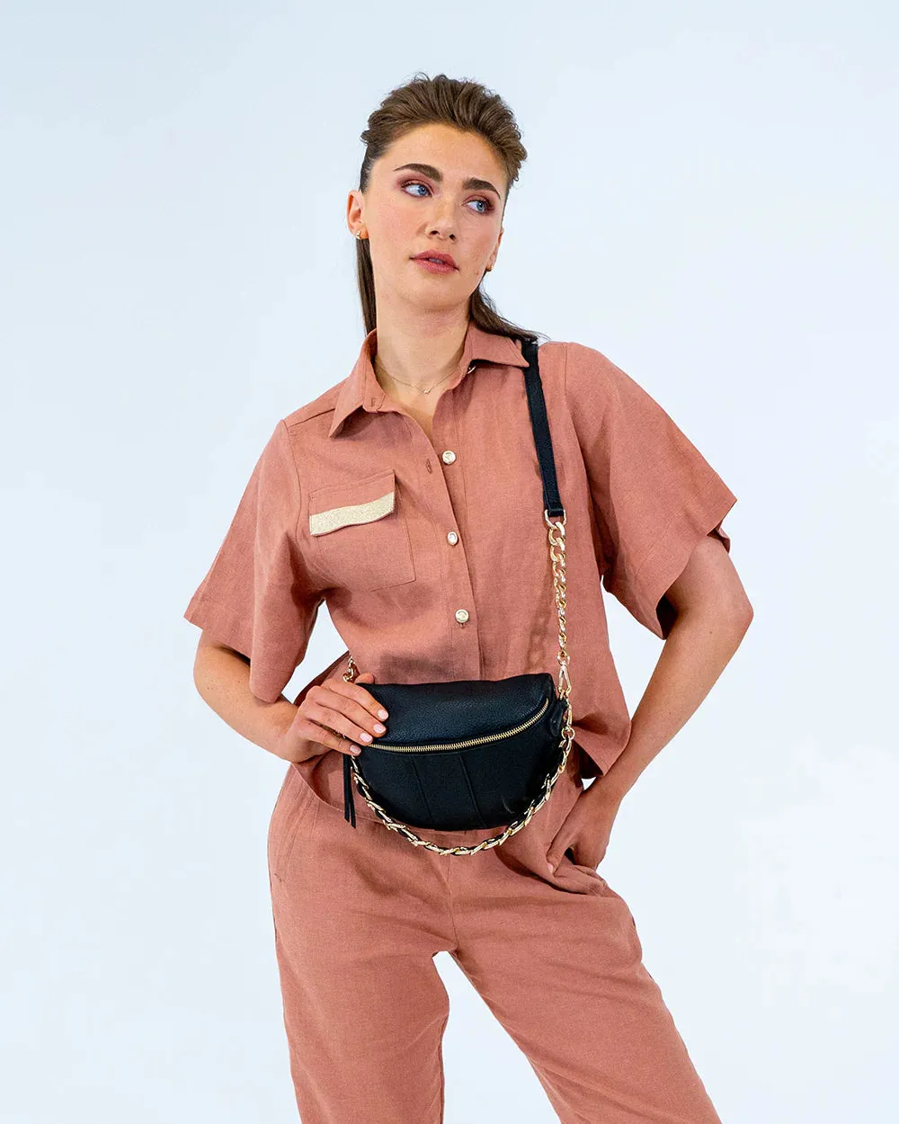 ZARA SLING BAG | Black Pebble